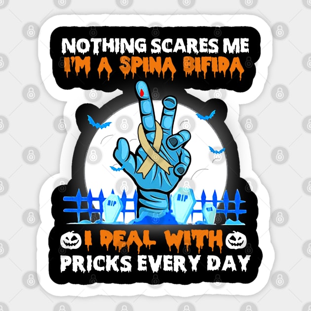 Spina Bifida Awareness Nothing Scares Me - Happy Halloween Day Sticker by BoongMie